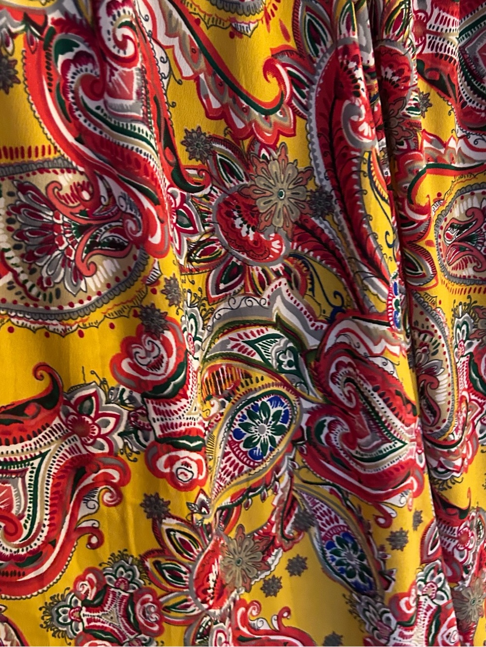 Yellow Paisley A-Line Maxi Skirt - Picture 2 of 4